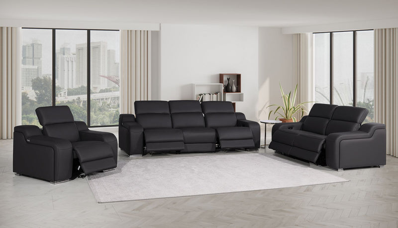 1116 - 6-Piece Modular Power Reclining Sofa, Loveseat & Chair Set In With 5 Power Recliners & Power Headrests
