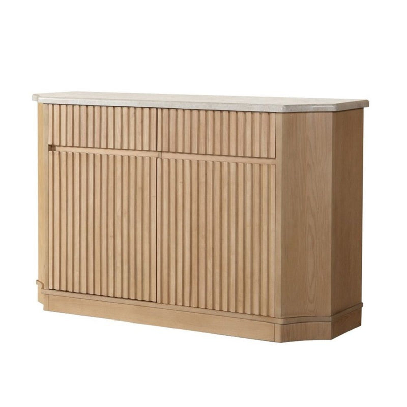 Qwin - Server With Marble Top - Marble Top & Oak - R&R Furniture Gallery (Fountain Valley, CA)