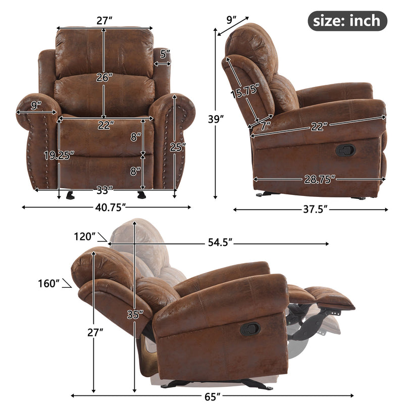 Wide Standard Manual Glider Recliner - R&R Furniture Gallery (Fountain Valley, CA)