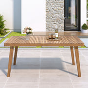 Outdoor Dining Table With Slatted Top, Ideal For Patio - R&R Furniture Gallery (Fountain Valley, CA)