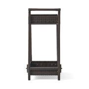Resin Wicker Bar Cart With Metal Frame - Brown - R&R Furniture Gallery (Fountain Valley, CA)