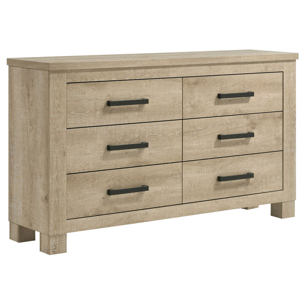Sansome - 6 Drawer Bedroom Dresser With Pulls - Oak