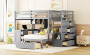 Bunk Bed With Desk, Drawers And Shelves - R&R Furniture Gallery (Fountain Valley, CA)