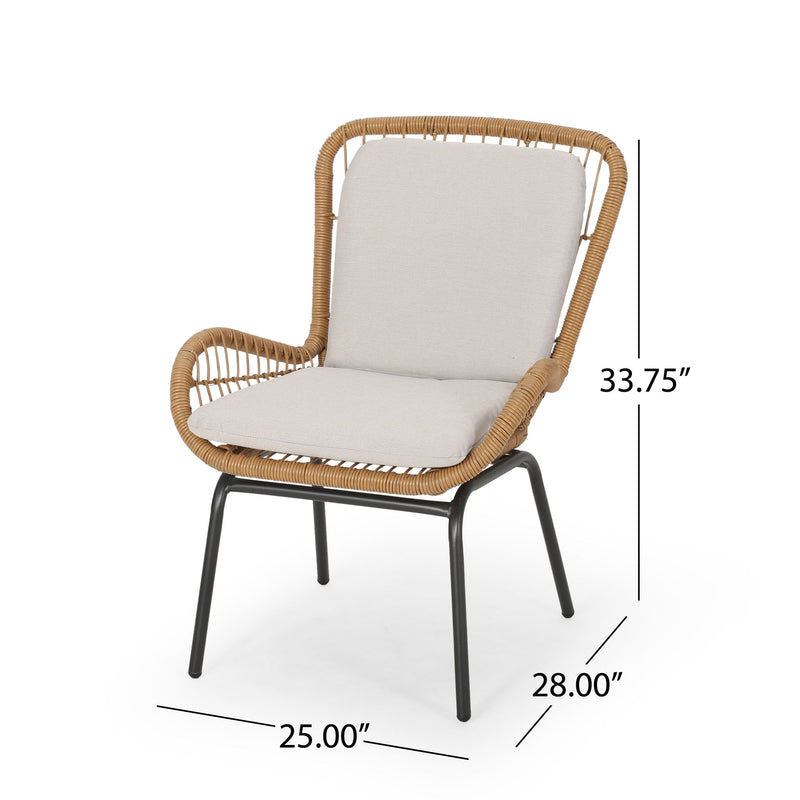 Outdoor Wicker Club Chair With Cushions (Set of 2) - R&R Furniture Gallery (Fountain Valley, CA)