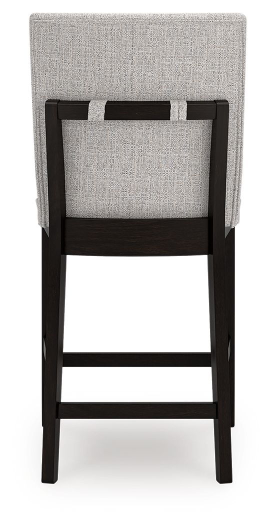 Neymorton - 5 Pc. - Rectangular Dining Room Counter Table, 4 Barstools - Dark Grayish Brown - R&R Furniture Gallery (Fountain Valley, CA)