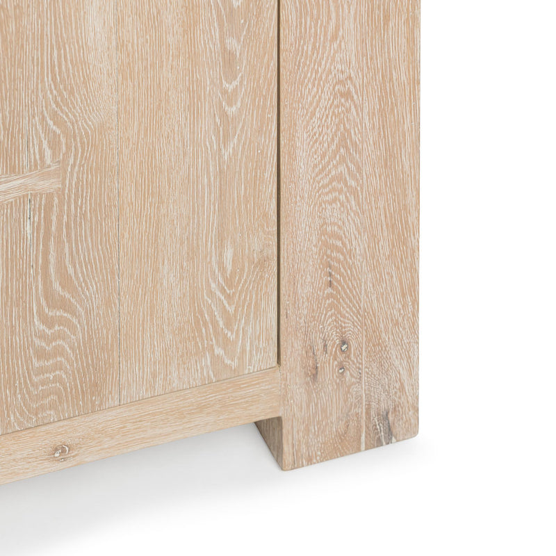 Classic Home Bristol 4-door buffet cabinet with wood finish and ample storage, featuring sleek doors and modern design.
