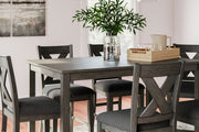 Caitbrook - Rect Drm Counter Table Set (Set of 7) - Gray - R&R Furniture Gallery (Fountain Valley, CA)
