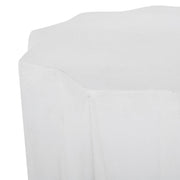 Outdoor lightweight concrete side table in antique white by Noble House, featuring a sleek round design and sturdy construction.