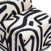 Pippa - Brushstroke Print Stool - Black / White - R&R Furniture Gallery (Fountain Valley, CA)