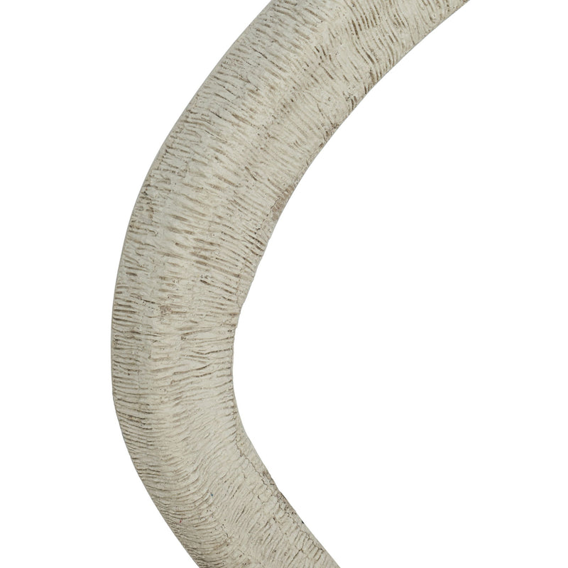 TOV Furniture Orpheus 35x31 inch ribbed wall mirror with faux stone frame, modern decorative wall mirror for living spaces