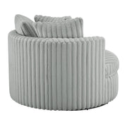 Mindy - Oversized Swivel Barrel Chair - Gray - R&R Furniture Gallery (Fountain Valley, CA)