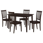 Stan - 5 Piece Dining Set With Rectangular Table And Slat Back Chairs - Cappuccino