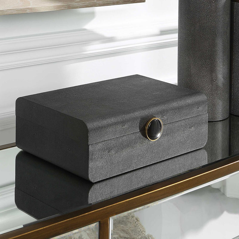 Lalique Art Deco box by Uttermost featuring intricate glass design and elegant craftsmanship, perfect for decorative storage.