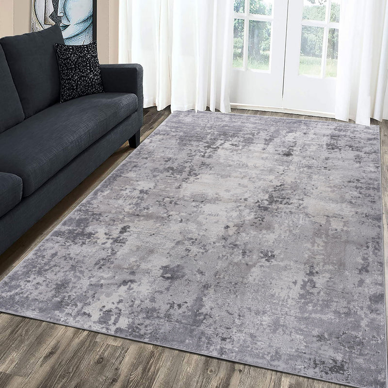 Marfi - 6' X 9' Abstract Area Rug - Light Gray - R&R Furniture Gallery (Fountain Valley, CA)
