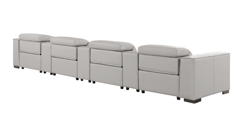 1208 - 7 Piece Leather Sofa With 4 Power Recliners And Power Headrests