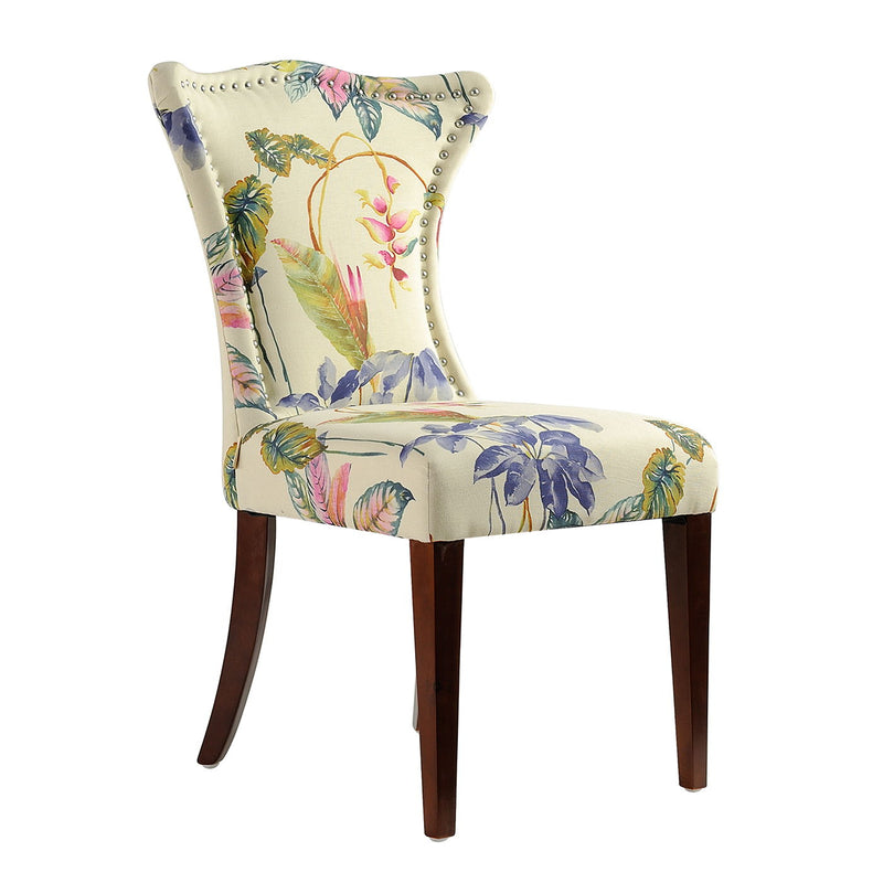 Paradise - Upholstered Accent Chair Printed On - Off-White Floral - R&R Furniture Gallery (Fountain Valley, CA)