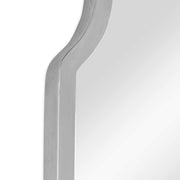 Uttermost Brayden Nickel Arch Wall Mirror with sleek metal frame, stylishly shaped for modern interior decor.