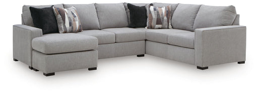 Benchcraft Lakepoint stationary sectional sofa with plush cushions and modern design, shown in a cozy living room setting.