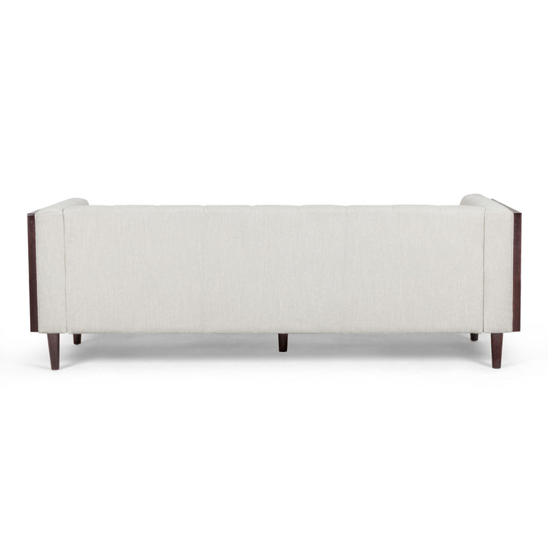 Contemporary Mid-Century Charm 3 Seater Sofa With Button Tufted Waffle Stitching - R&R Furniture Gallery (Fountain Valley, CA)