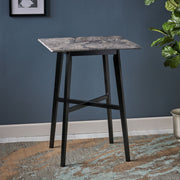 Modern Noble House bar height dining table with rubberwood legs and laminate tabletop, ideal for contemporary bar or kitchen spaces.