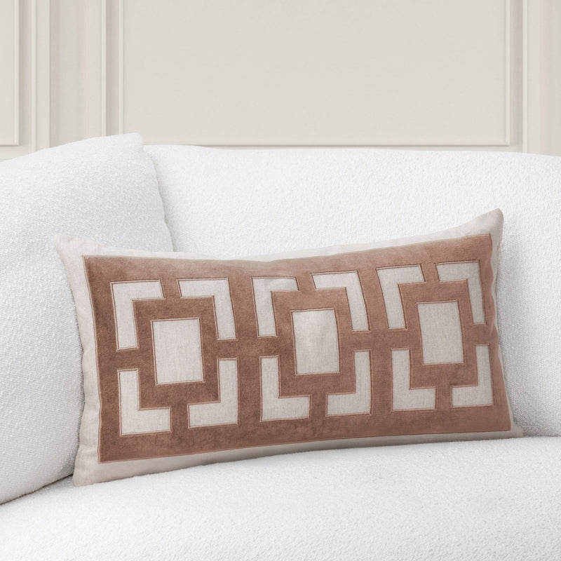 Classic Home Corbin accent pillow with a soft, textured fabric and decorative design, perfect for cozy living room decor.