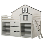 Ratana - Loft Bed - Gray & White - R&R Furniture Gallery (Fountain Valley, CA)