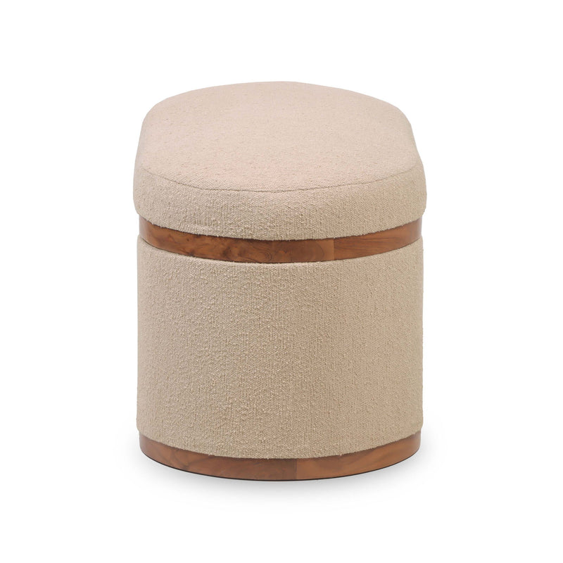 Olivier - Boucle Oval Storage Ottoman - R&R Furniture Gallery (Fountain Valley, CA)