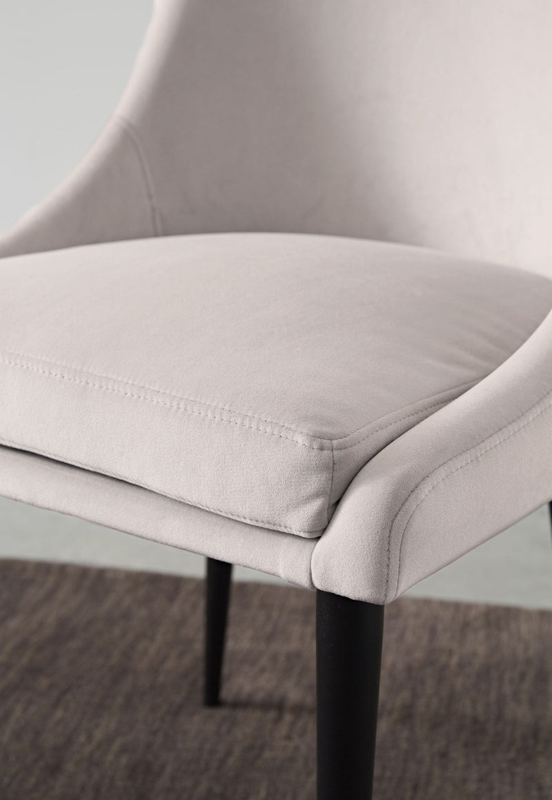 Winston Upholstered Metal Leg Dining Chair in Ash Grey and Black