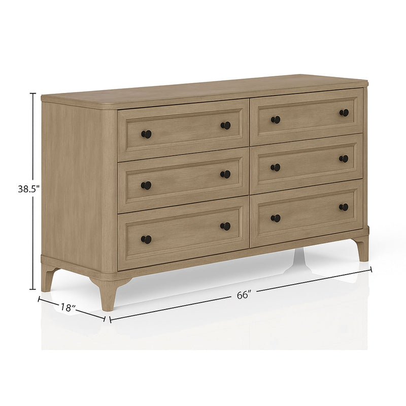 6 Drawer Dresser - Sand - Wood - R&R Furniture Gallery (Fountain Valley, CA)