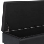 Owen - Rectangular Storage Ottoman - Midnight Black - R&R Furniture Gallery (Fountain Valley, CA)