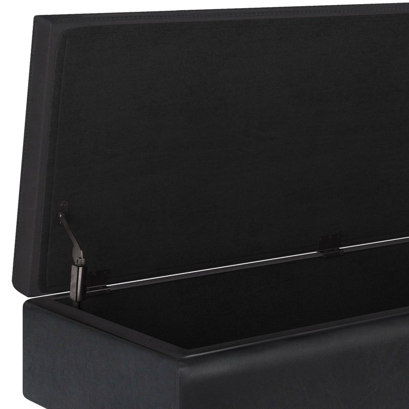 Owen - Rectangular Storage Ottoman - Midnight Black - R&R Furniture Gallery (Fountain Valley, CA)