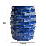 Trax - Indoor / Outdoor Ceramic Side Table - Azul Blue - R&R Furniture Gallery (Fountain Valley, CA)