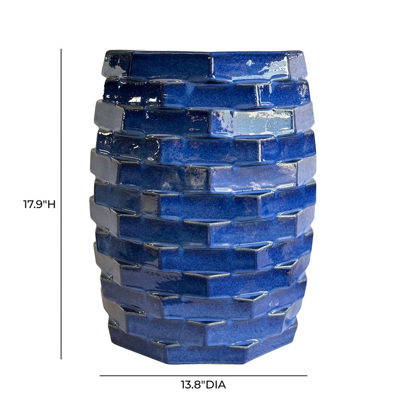 Trax - Indoor / Outdoor Ceramic Side Table - Azul Blue - R&R Furniture Gallery (Fountain Valley, CA)