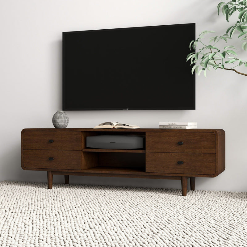 Alexa - TV Stand - Dark Brown / Wood - R&R Furniture Gallery (Fountain Valley, CA)