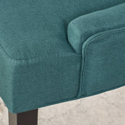 Dining Chair (Set of 2) With Upholstered Diamond Tufting And Espresso Birch Legs - Teal - R&R Furniture Gallery (Fountain Valley, CA)