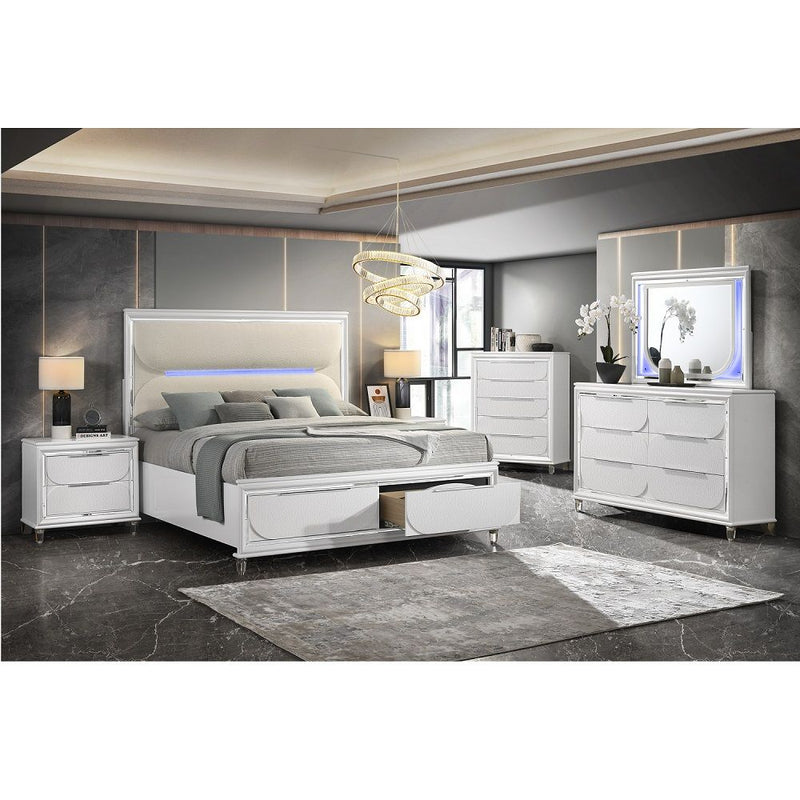Tarian - Nightstand - Pearl White - R&R Furniture Gallery (Fountain Valley, CA)