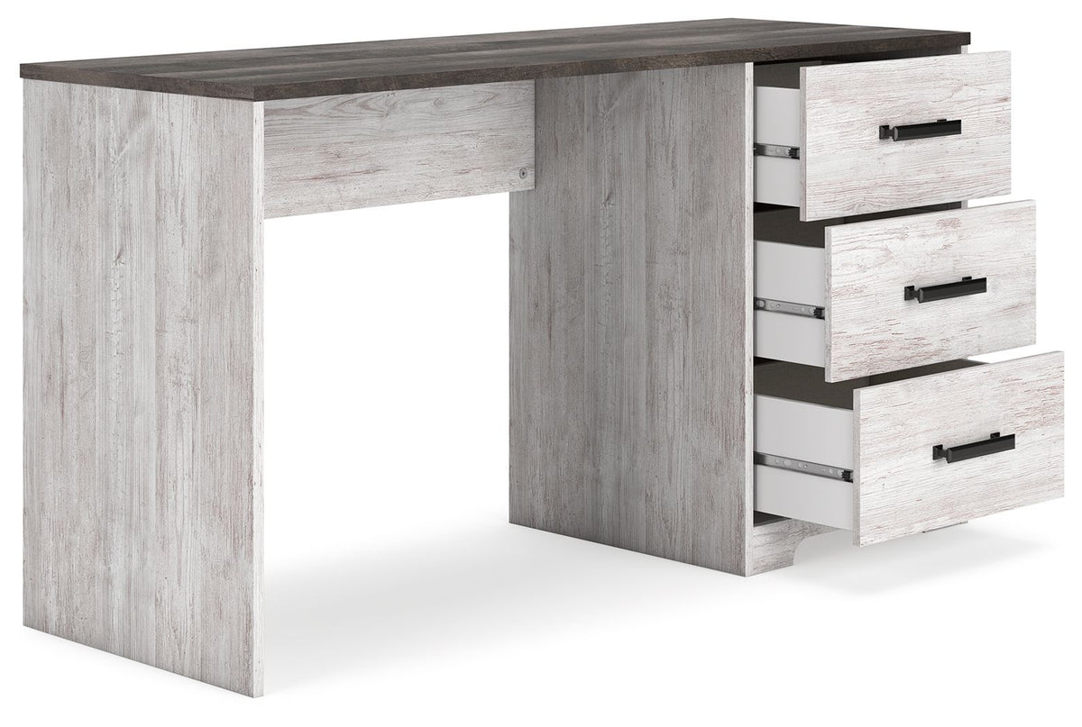 Shawburn - Home Office Desk - White / Dark Charcoal Gray - R&R Furniture Gallery (Fountain Valley, CA)