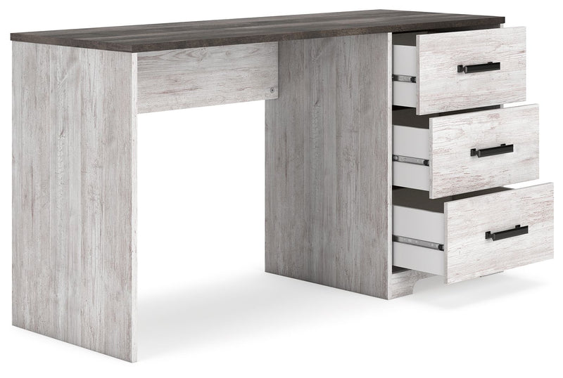 Shawburn - Home Office Desk - White / Dark Charcoal Gray - R&R Furniture Gallery (Fountain Valley, CA)