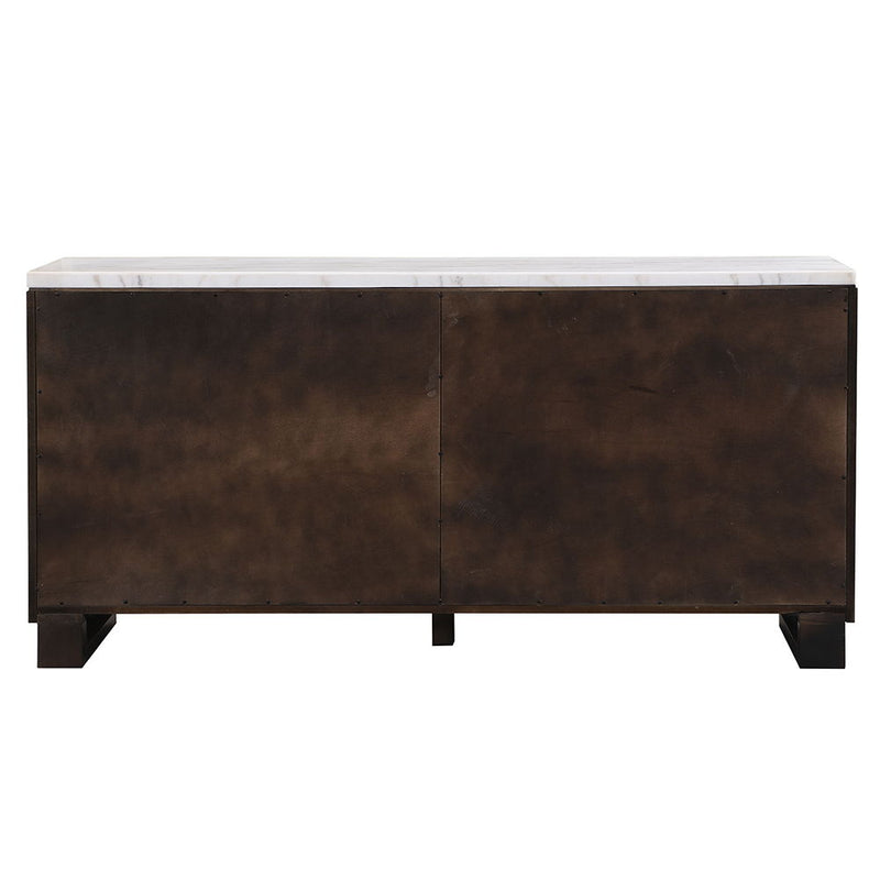 Edwyn - Server With Marble Top - Natural Marble Top & Espresso Finish - R&R Furniture Gallery (Fountain Valley, CA)