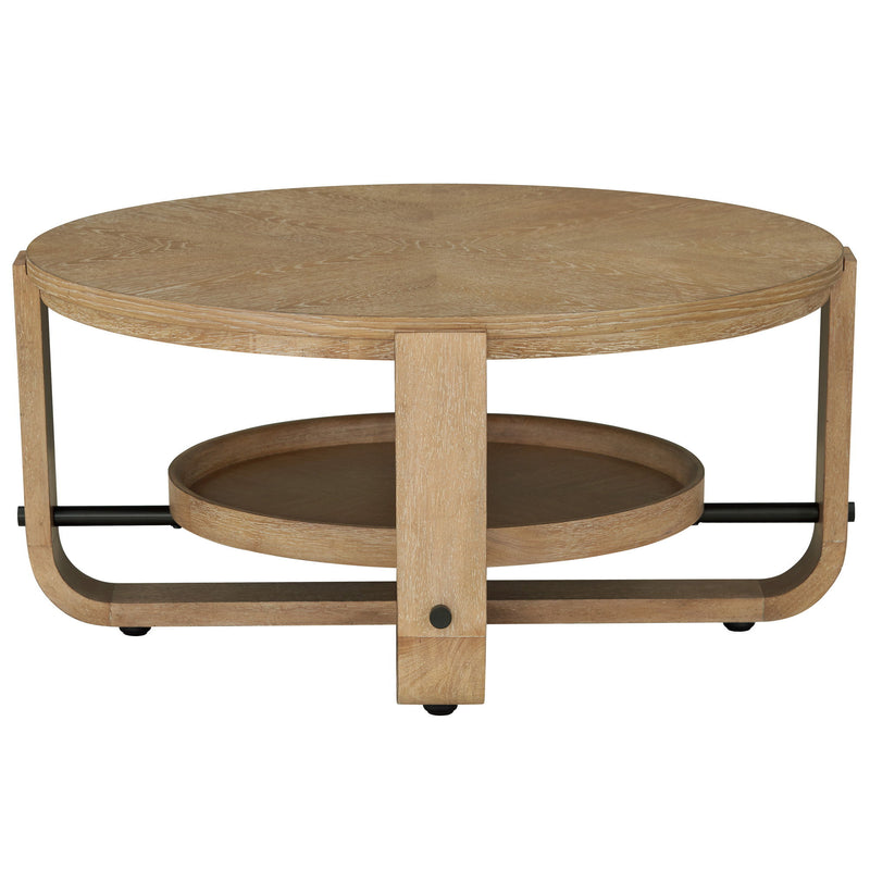 Escape - 3 Piece Occasional Table Set - Glazed Natural Oak / Black Metal Trim - R&R Furniture Gallery (Fountain Valley, CA)