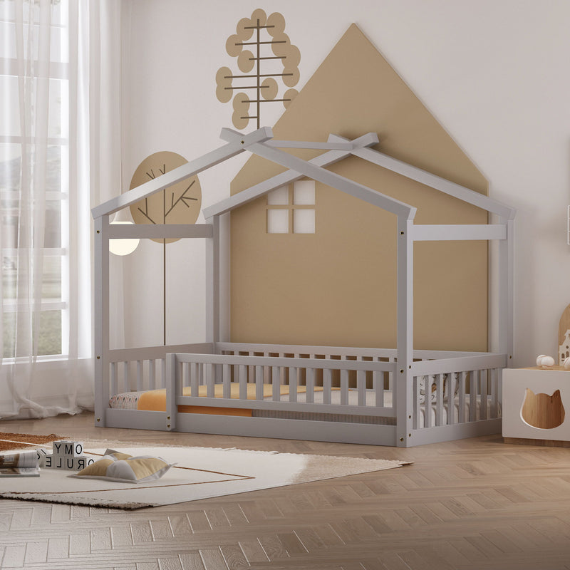Bed House Bed Frame With Fence - R&R Furniture Gallery (Fountain Valley, CA)