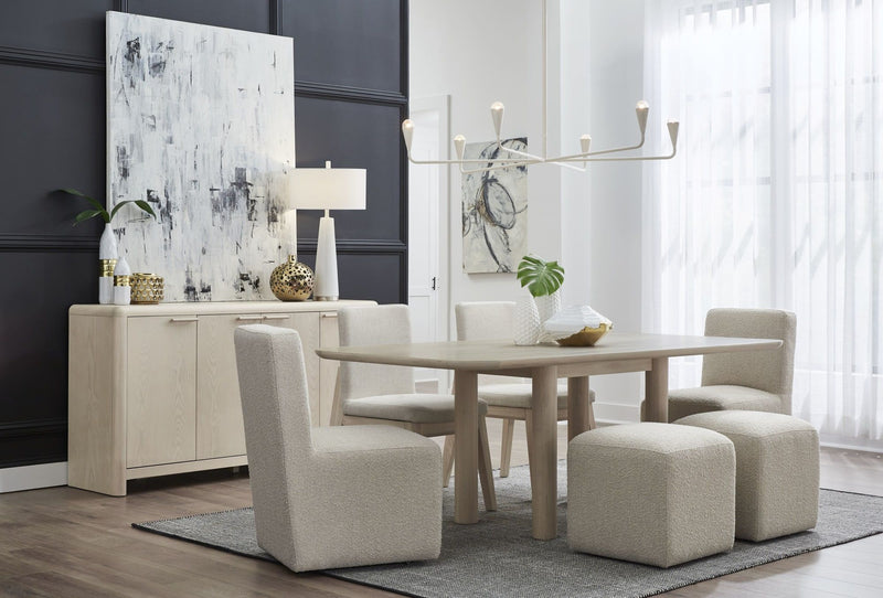Liv Fully Upholstered Dining Ottoman in Brun Boucle