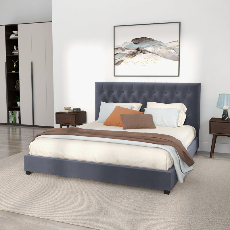 Donald - Mid-Century Modern Upholstered Platform Bed - R&R Furniture Gallery (Fountain Valley, CA)