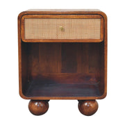 Open Woven Bedside Table, 1 Drawer - Chestnut - R&R Furniture Gallery (Fountain Valley, CA)