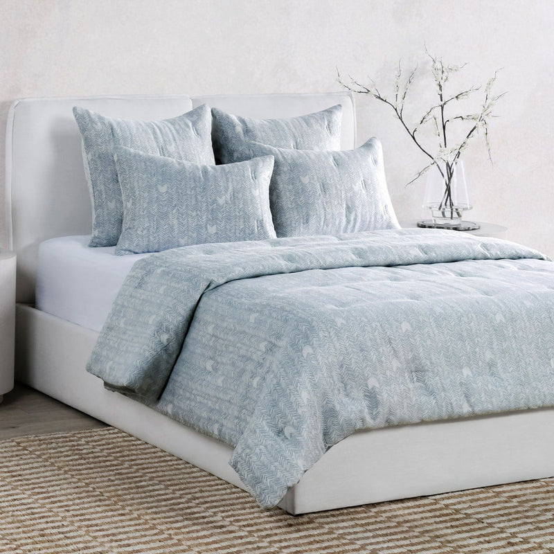 French Herringbone - Comforter Euro Sham - Storm - R&R Furniture Gallery (Fountain Valley, CA)