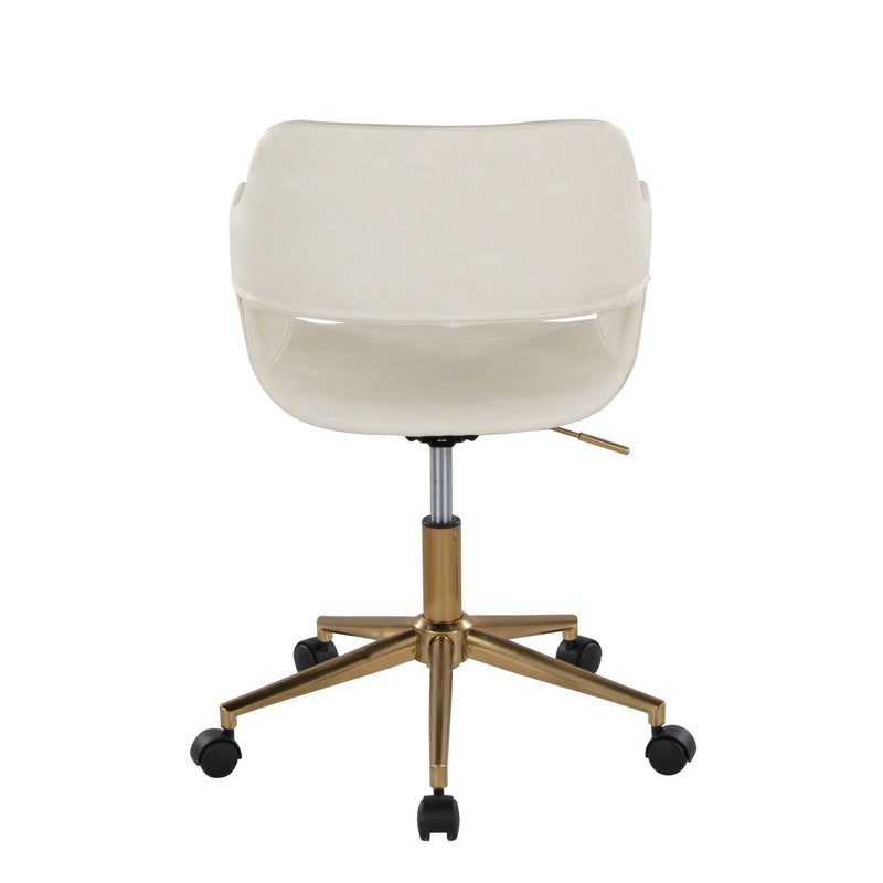 Lumi Source Margarite contemporary desk task chair with black cushioned seat and backrest, adjustable height, modern office design