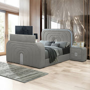Shelyn - Bed With Led, TV Stand, Fireplace & Bluetooth - R&R Furniture Gallery (Fountain Valley, CA)