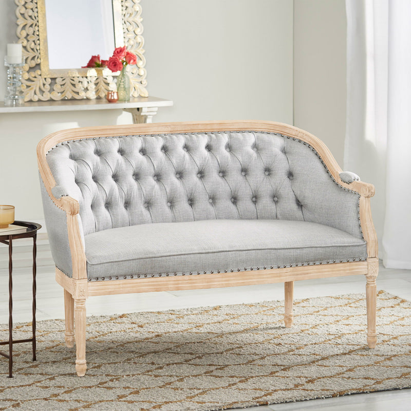 French Country Chesterfield Style Tufted Loveseat - R&R Furniture Gallery (Fountain Valley, CA)