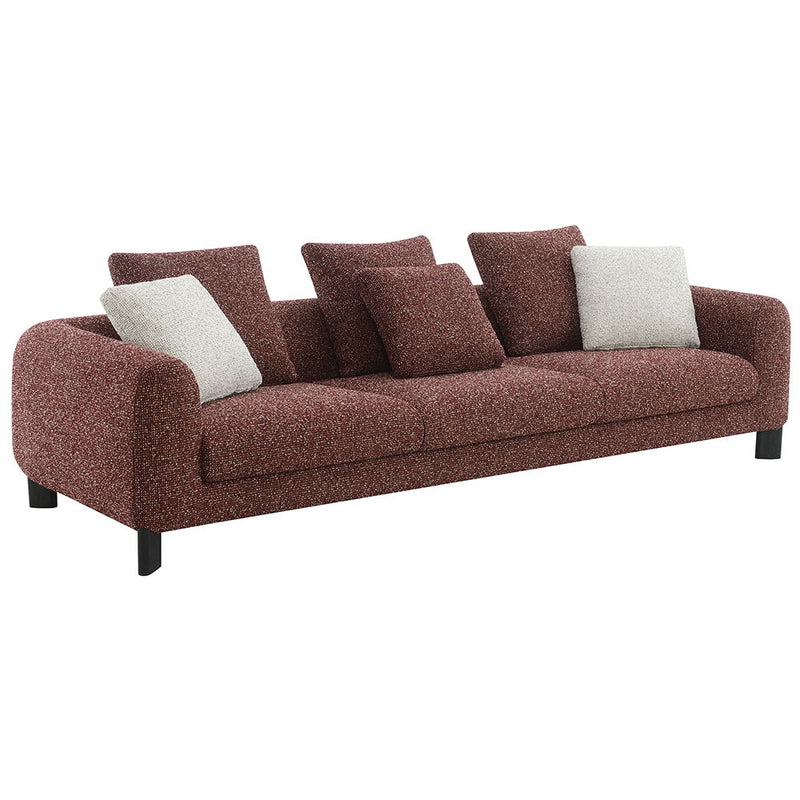 Mardi - Sofa With 6 Pillows - Maroon Tweed - R&R Furniture Gallery (Fountain Valley, CA)