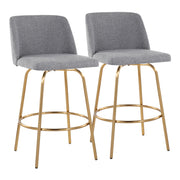 Toriano - Contemporary, Fixed Height Counter Stool With Swivel With Round Footrest (Set of 2) - R&R Furniture Gallery (Fountain Valley, CA)